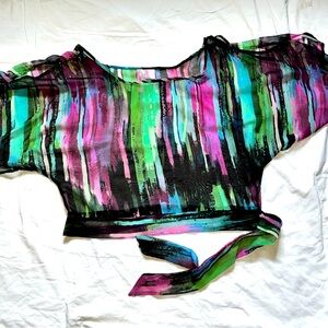 Confess Multi Colored Sheer Top